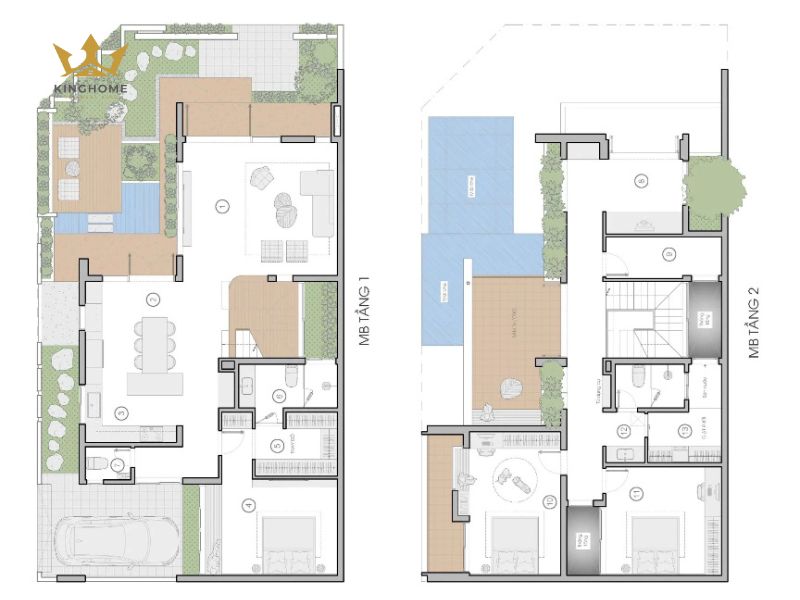 Công năng của biệt thự mini 2 tầng 80m2 16