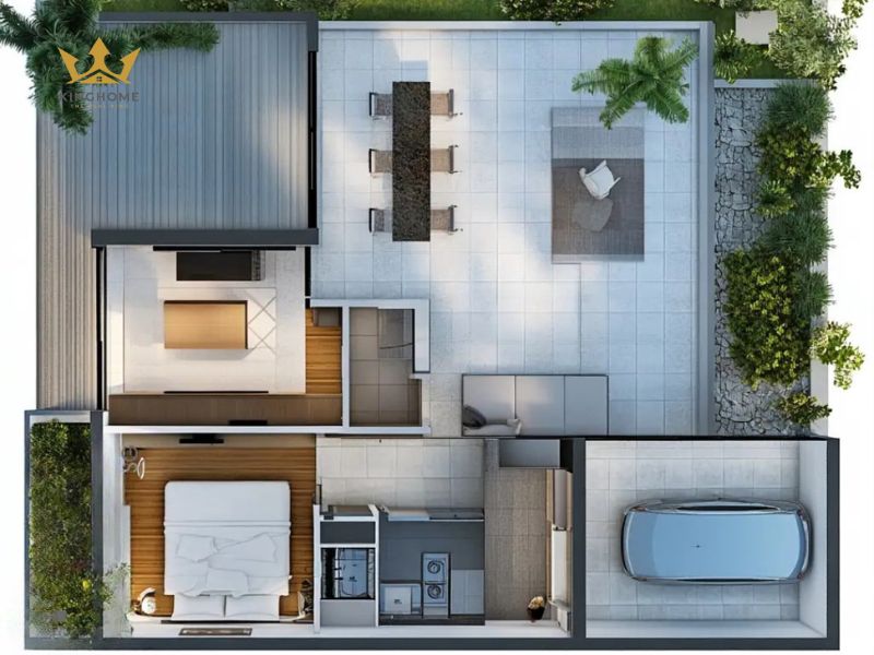 Công năng của biệt thự mini 2 tầng 100m2 18
