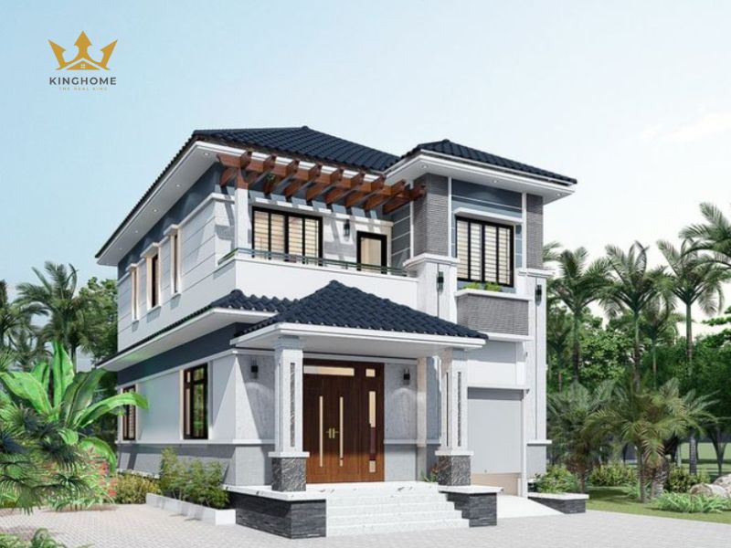 Biệt thự 2 tầng hiện đại 100m2 mái Nhật 6