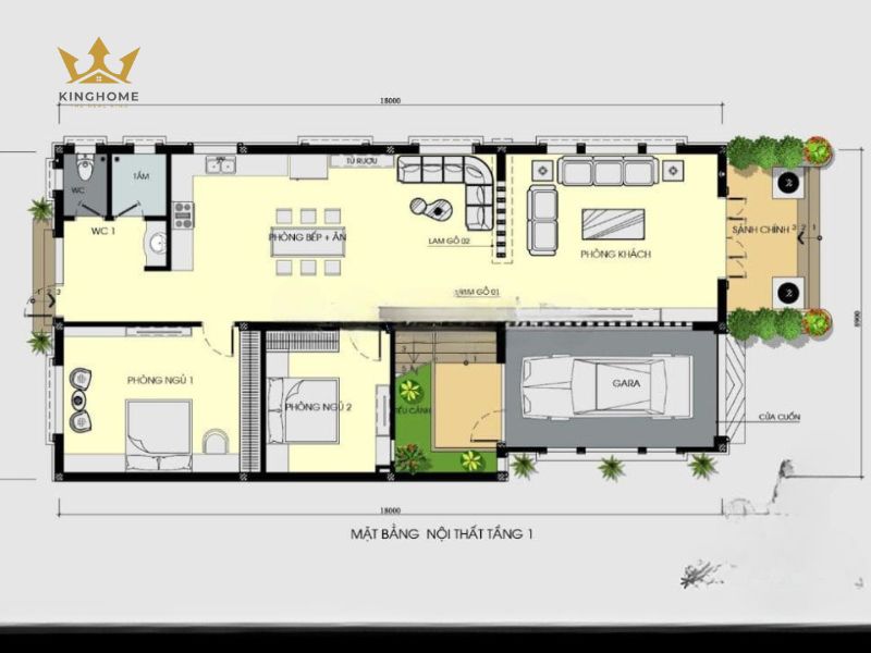 Bố trí công năng ở biệt thự 2 tầng ở nông thôn điển hình 8