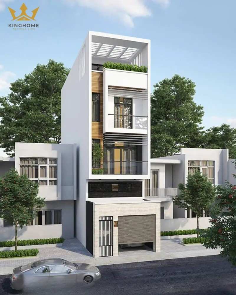 Nhà lệch tầng thiết ké hiện đại nổi bật cho gia chủ 