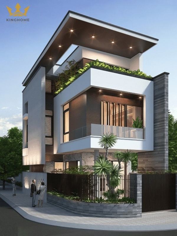 Dự án nhà 2 tầng thiết kế đơn giản với 2 mặt tiền nổi bật