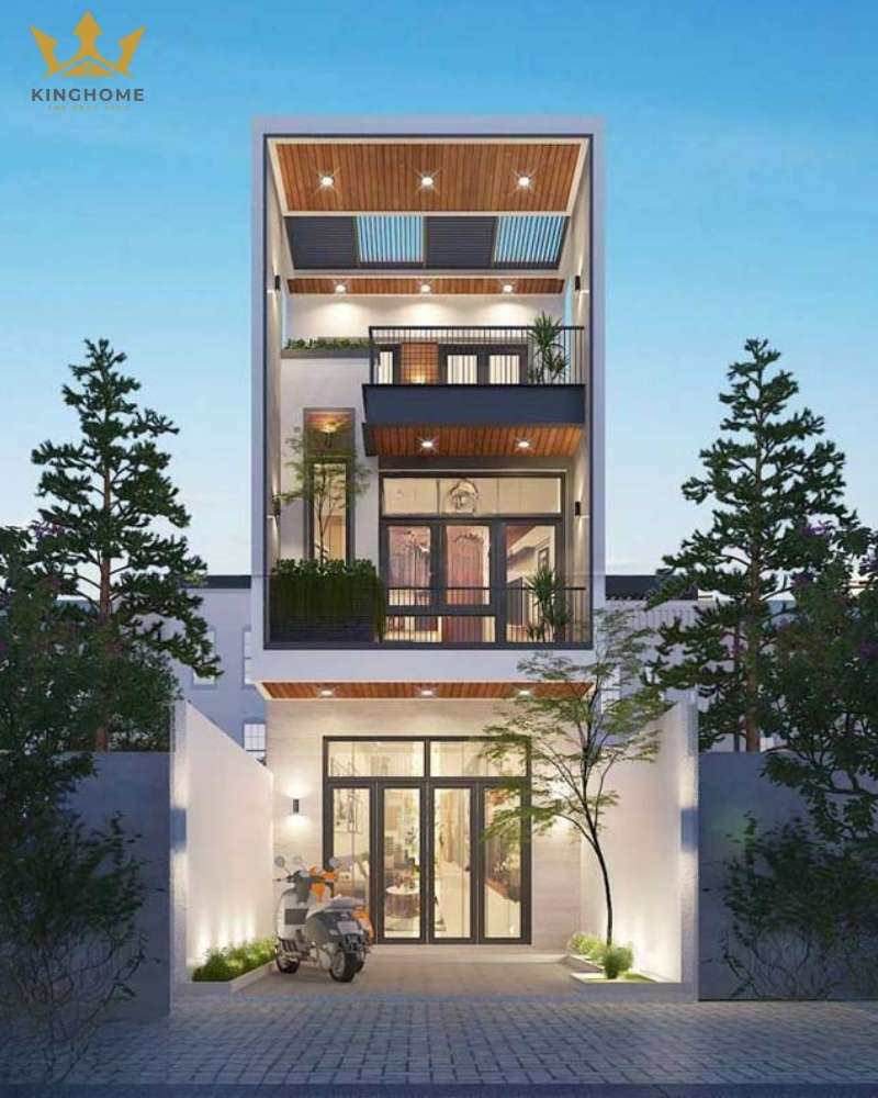 Mặt tiền nhà ống đơn giản phẳng đẹp 