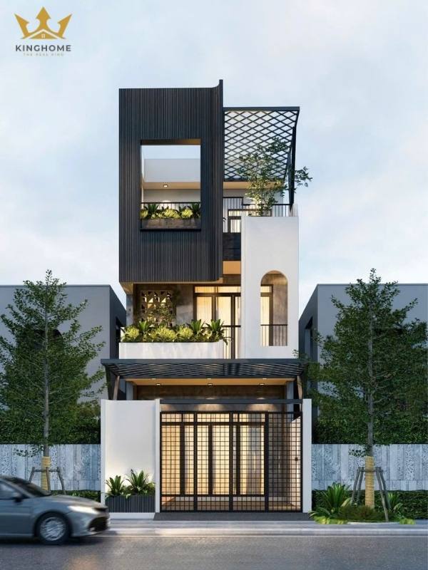 Thiết kế phần tum thoáng có thể trồng cây xanh hoặc làm bàn trà 