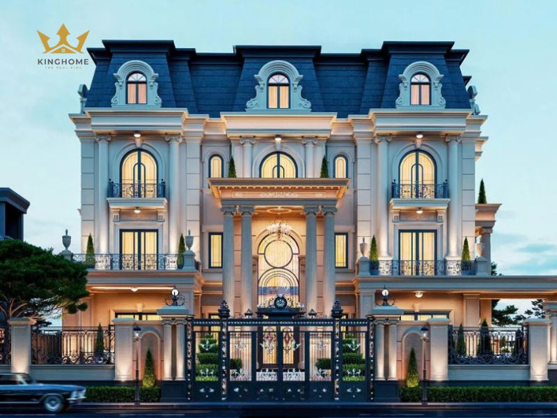 1-Vẻ đẹp bề thế của khối biệt thự vườn mái Mansard
