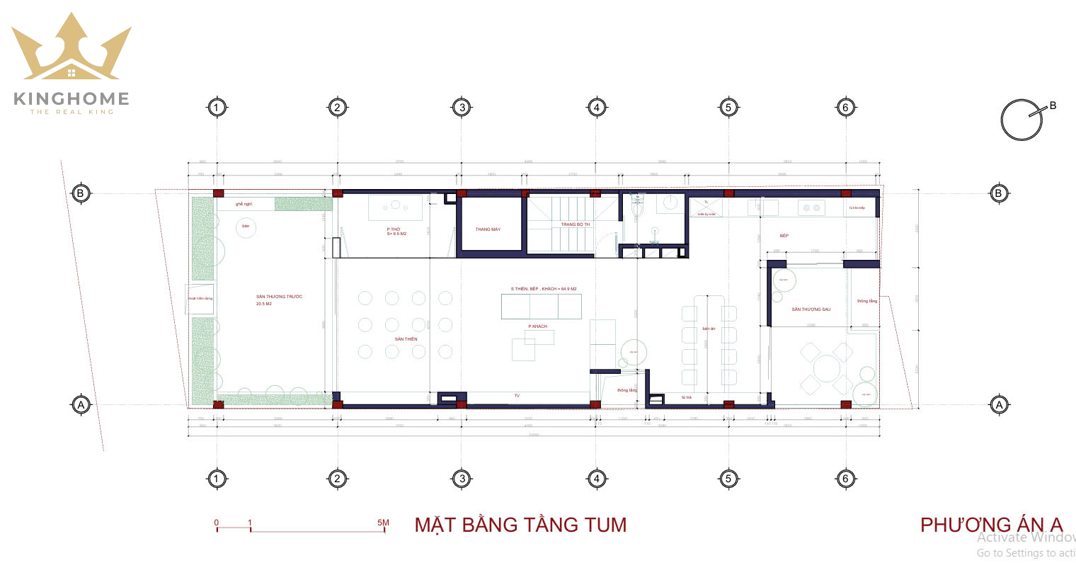 Thiết kế tòa apartment 6,5x20m cho thuê kết hợp ở tại Bồ Đề