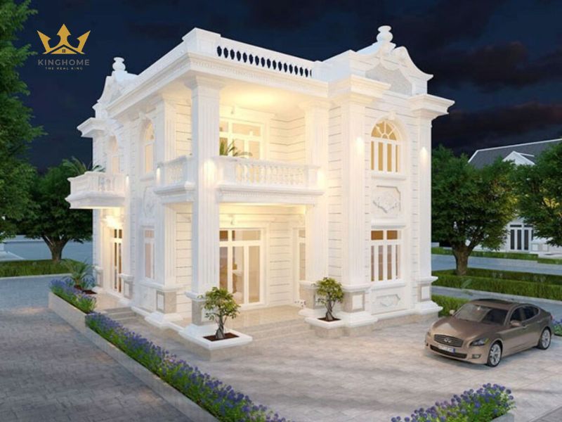 11-Biệt thự 2 tầng mái bằng kiểu tân cổ điển