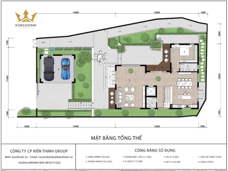 11- Mặt bằng tổng thể cho biệt thự 3 tầng tân cổ điển