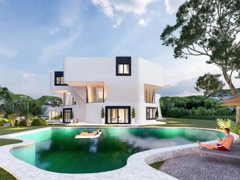 12-Thiết kế biệt thự nhà vườn ba tầng hiện đại phá cách