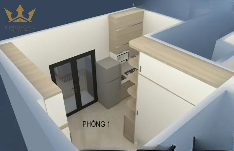 Phối cảnh không gian căn hộ chung cư mini 5 tầng – Phòng 1(v2)