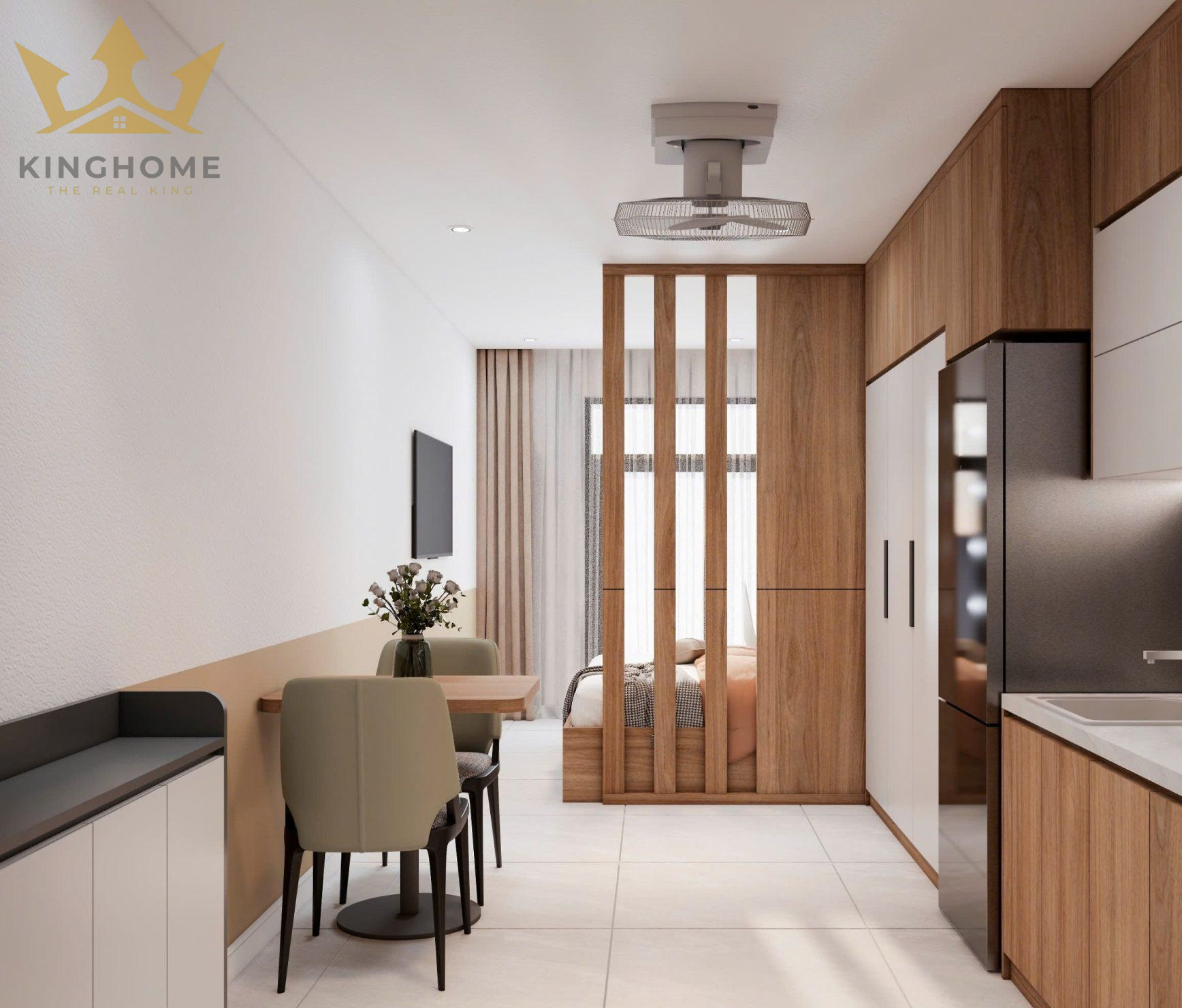 Thiết kế nội thất căn hộ 25m2 cho thuê tại long biên