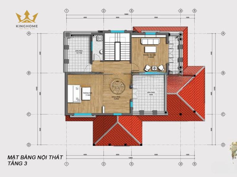 18-Bản vẽ mặt bằng tầng 3