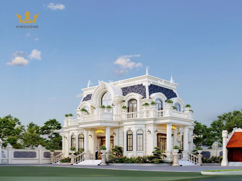 2-Thiết kế villa 1 trệt 1 lầu kiểu tân cổ điển