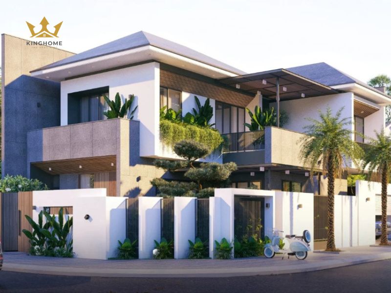 2-Biệt thự mái Nhật 2 tầng lô góc phong cách tối giản, sang trọng