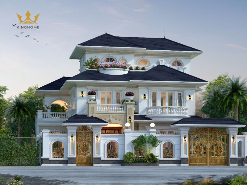 2 - Nhà biệt thự villa 3 tầng phong cách La Mã cổ