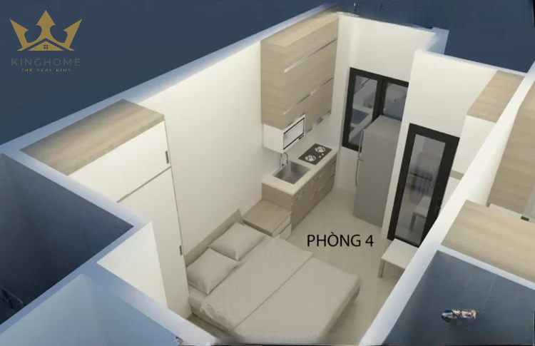Phối cảnh không gian căn hộ chung cư mini 5 tầng – Phòng 3(v2)
