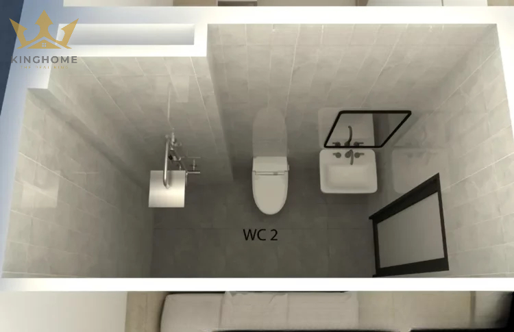 Phối cảnh không gian wc căn hộ chung cư mini 5 tầng – Wc 2