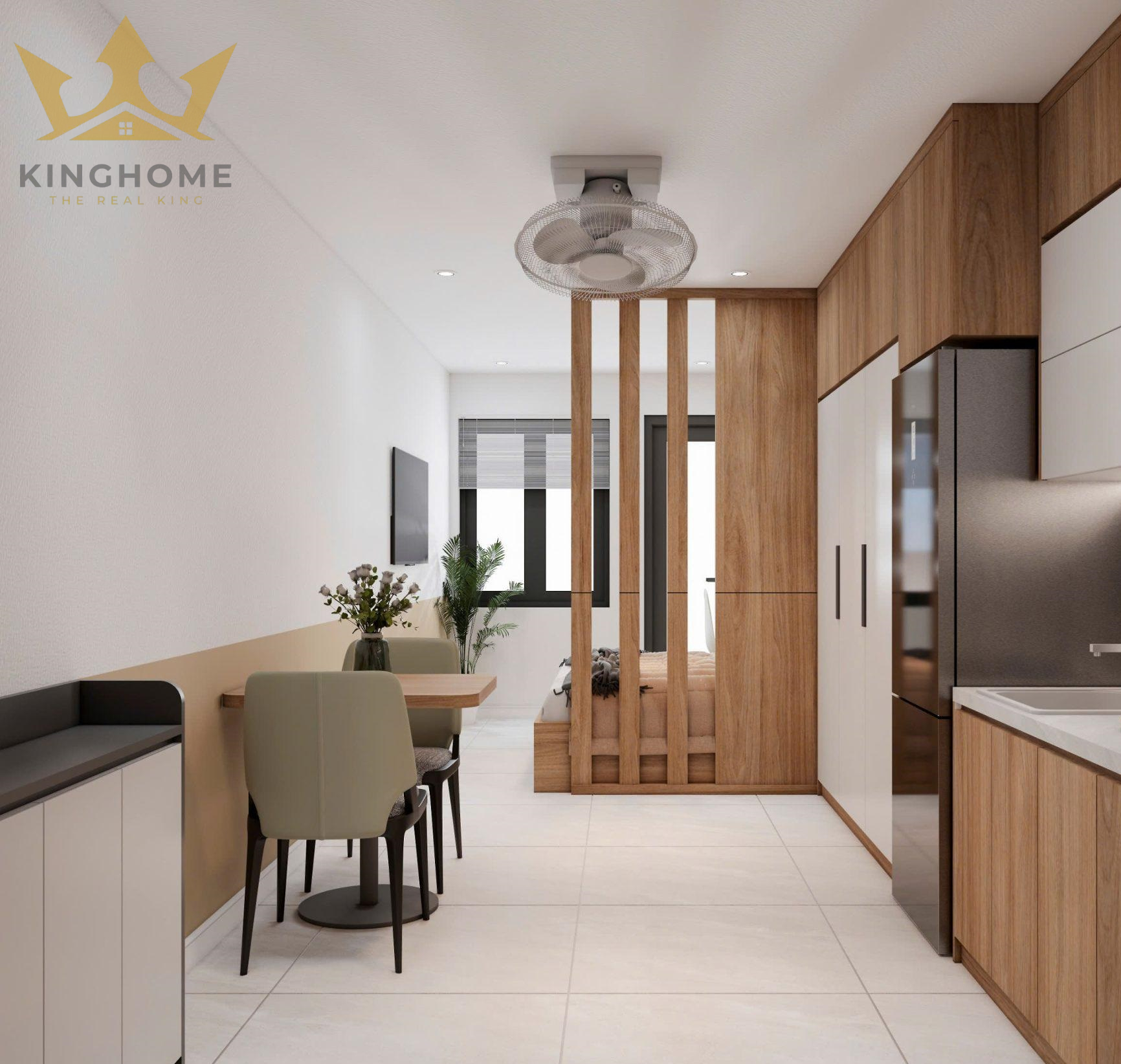 Thiết kế nội thất căn hộ 25m2 cho thuê tại long biên