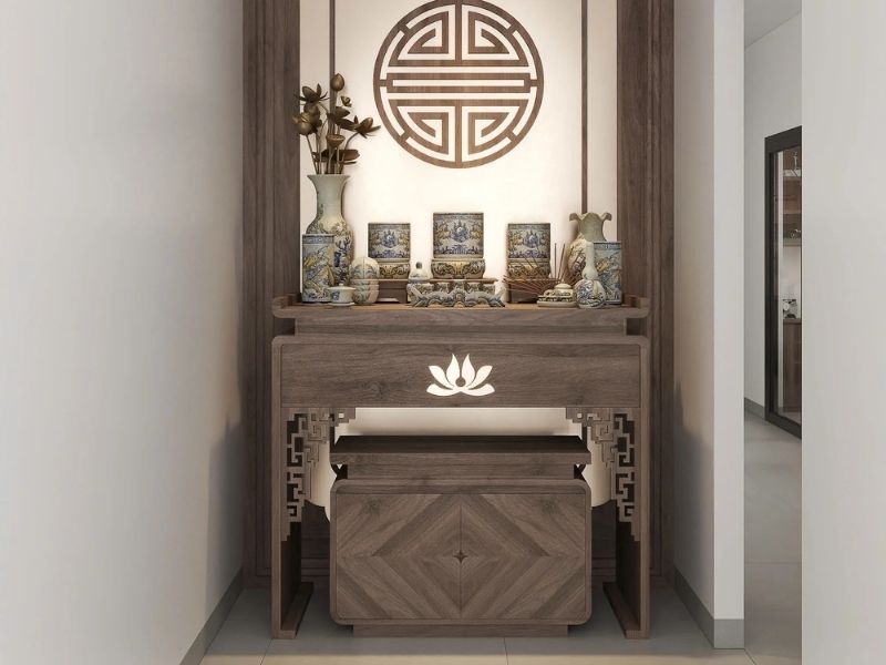 Hoàn thiện nội thất nhà với phòng thờ trang nghiêm 