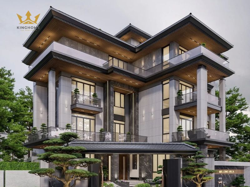 3-Kiến trúc mái phá cách trong thiết kế biệt thự hiện đại 3 tầng