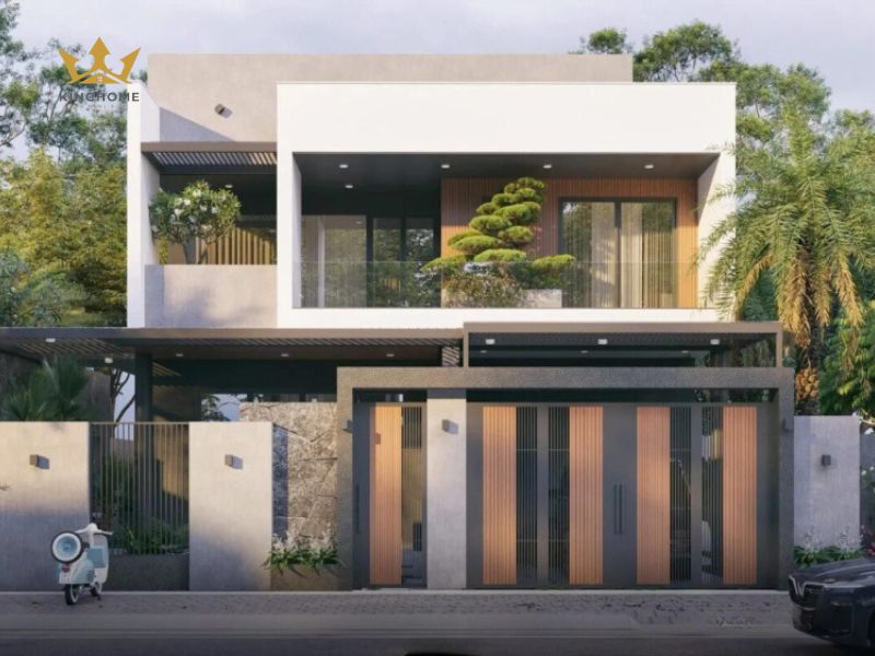 4-Mẫu biệt thự mái bằng hai tầng hiện đại