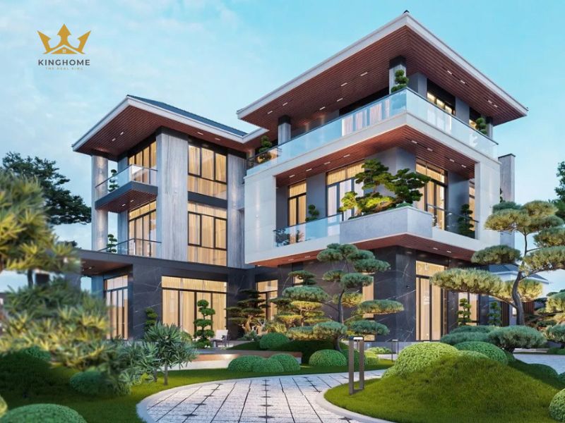 5-Mẫu biệt thự 3 tầng mái Thái hiện đại