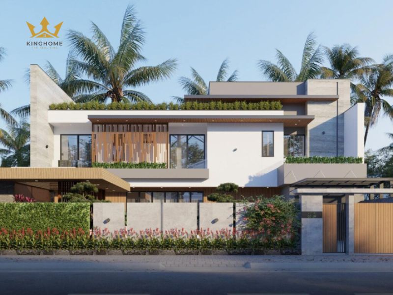 7-Bản vẽ biệt thự vườn 2 tầng mái bằng đẹp