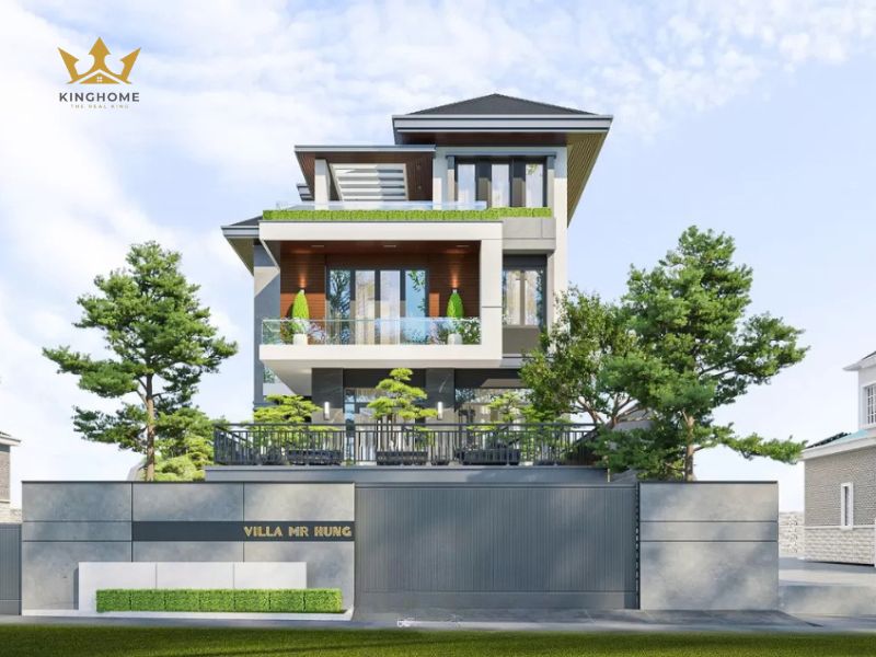 8-Thiết kế biệt thự vườn mái Nhật có không gian rộng rãi