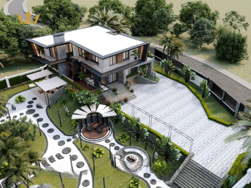 9-Biệt thự chữ L sân vườn rộng bao quanh