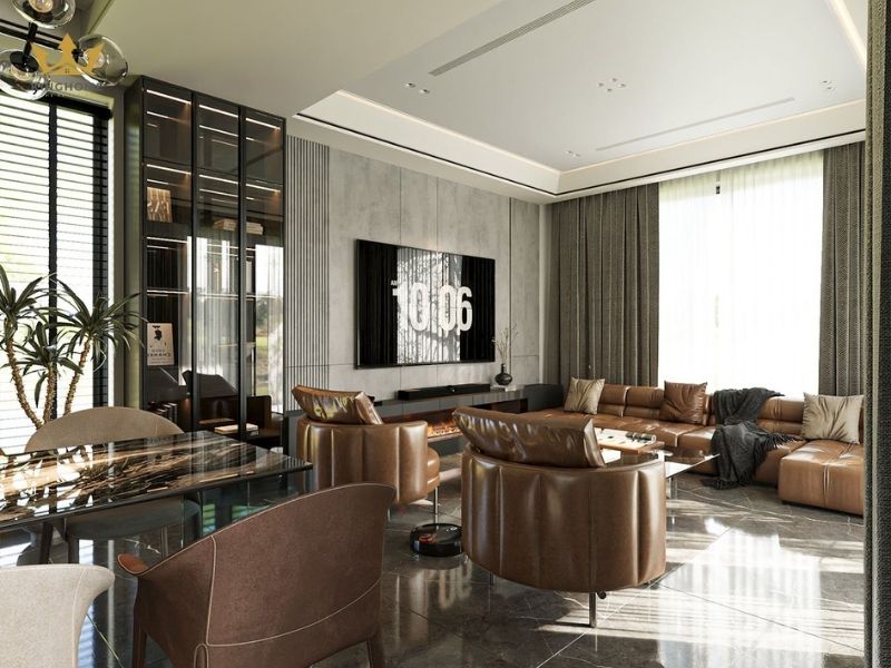 Dự án nội thất cho phòng khách nhà phố 3 tầng