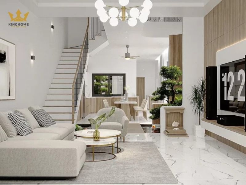 Nội thất phòng khách nhà phố hiện đại đẹp