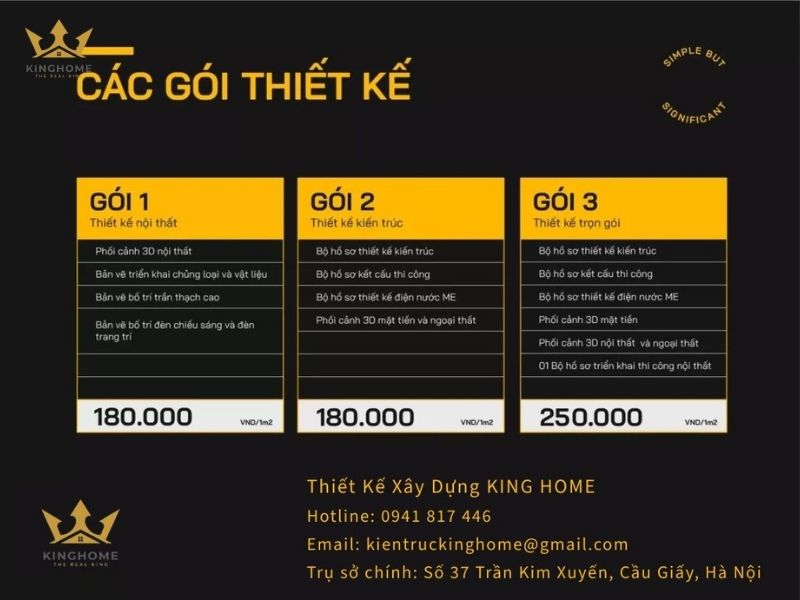 Báo giá thiết kế nhà văn phòng cho thuê phần thiết kế