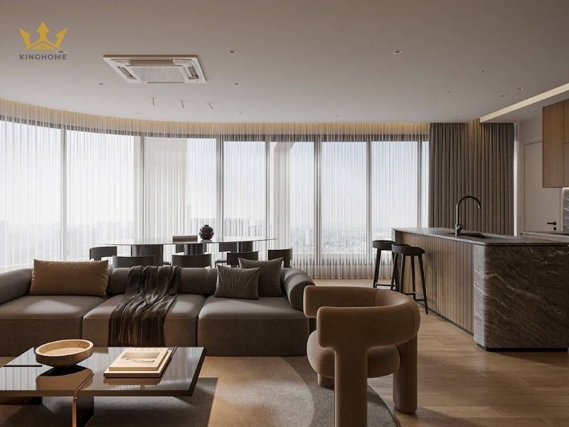 Thiết kế nội thất chung cư 50m2 với công năng 1 khách 2 ngủ
