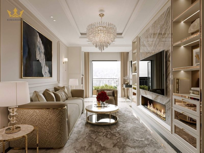 Mẫu thiết kế nội thất chung cư 50m2 tân cổ điển mang lại sự sang trọng