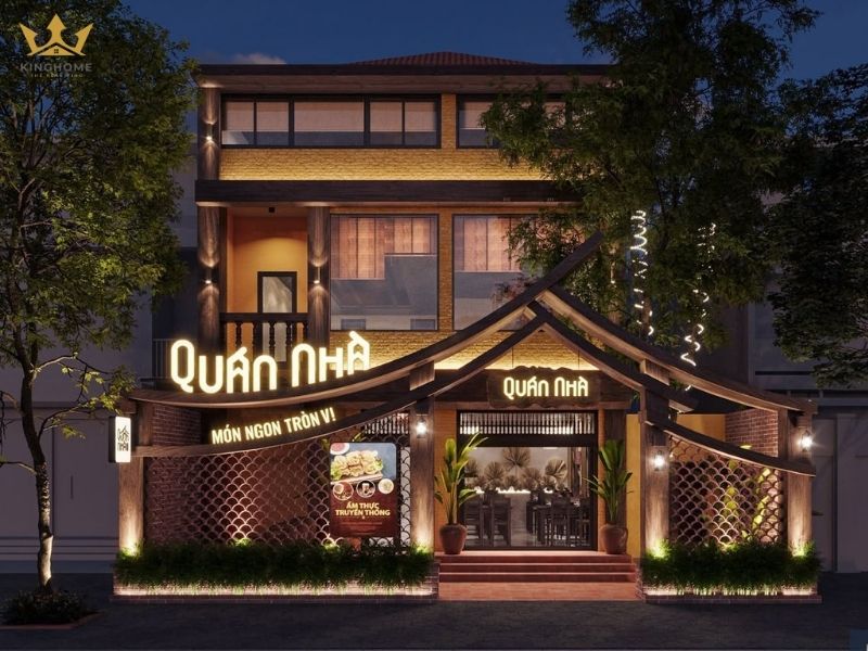 Thiết kế mẫu nhà hàng đồ chay nhẹ nhàng, yên tĩnh 