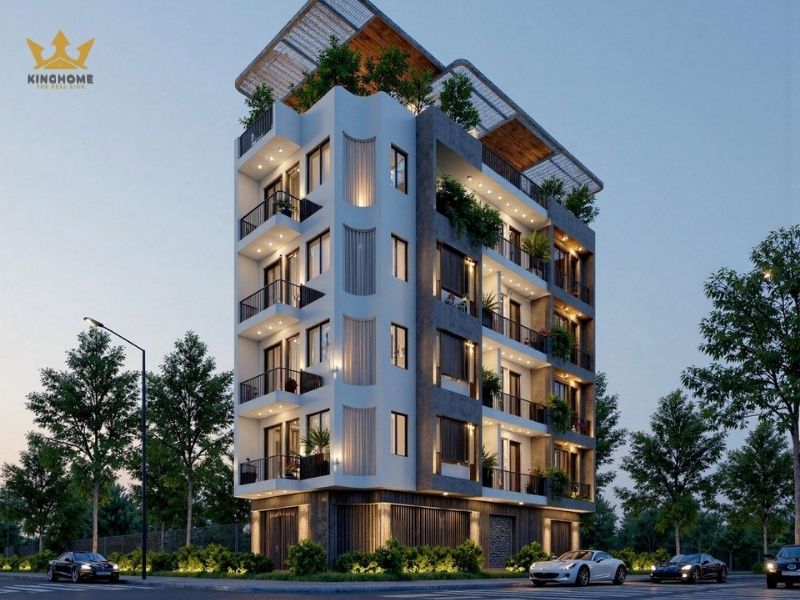 Thiết kế mẫu chung cư mini tận dụng được lợi thế 2 mặt tiền 