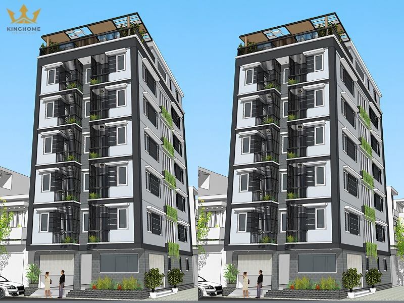 Thiết kế mẫu chung cư mini 8 tầng thông minh 