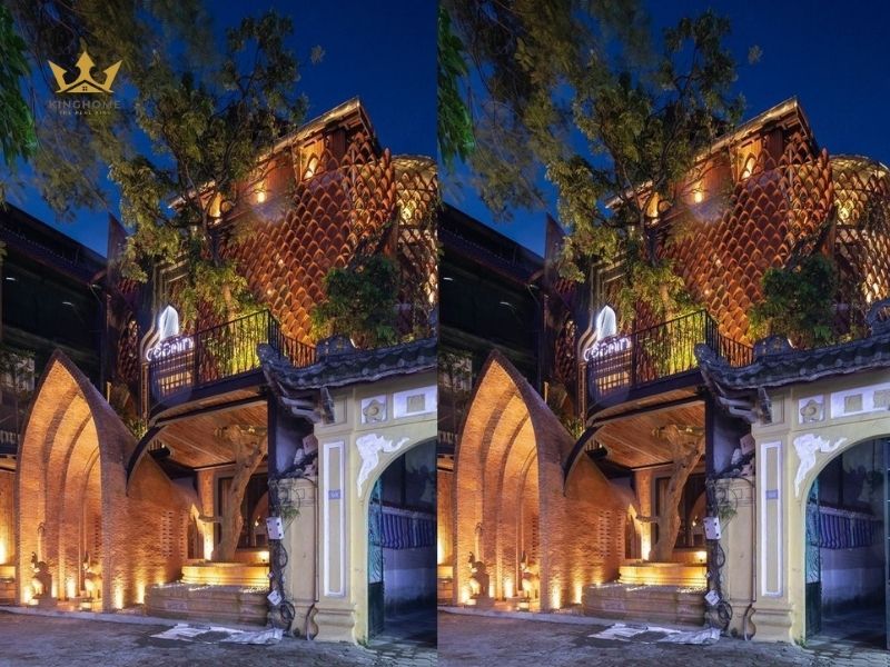 Mặt tiền độc đáo giúp nhà hàng nổi bật và thu hút sự chú ý 