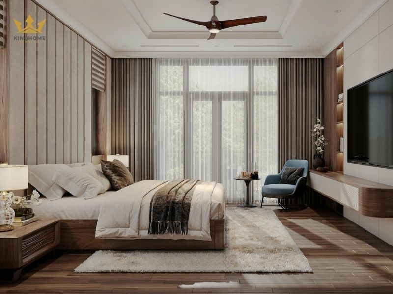 Phòng ngủ chính và phụ được thiết kế đơn giản