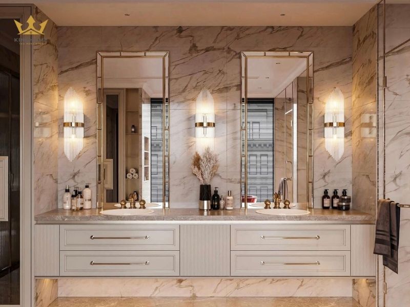Bồn rửa và nhà vệ sinh được thiết kế ở vị trí riêng biệt 