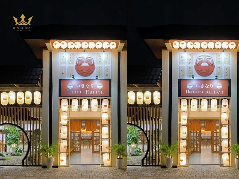Mẫu thiết kế nhà hàng kiểu Nhật bán mì Ramen 