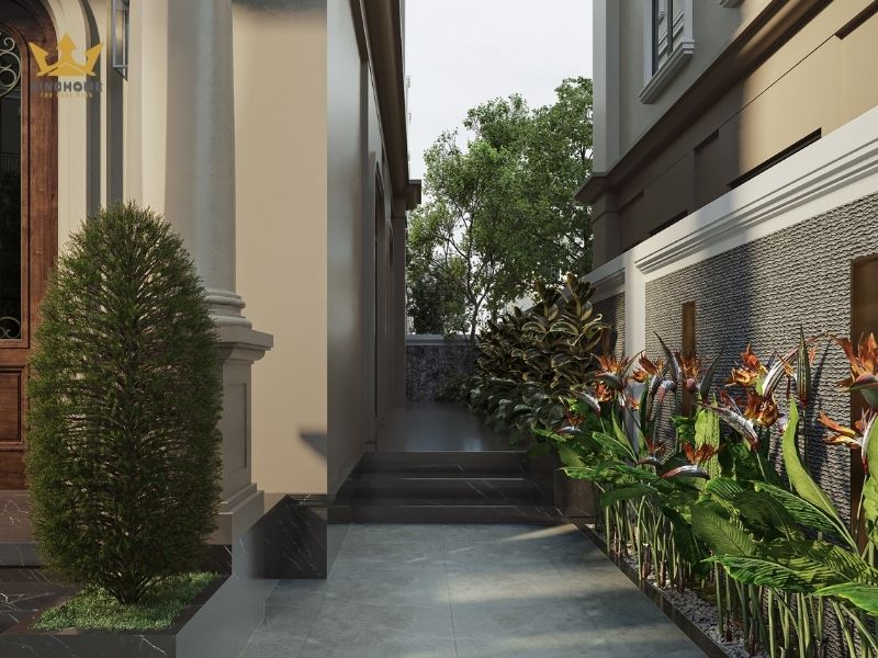 Kết hợp cây xanh giúp không gian thêm thoáng mát