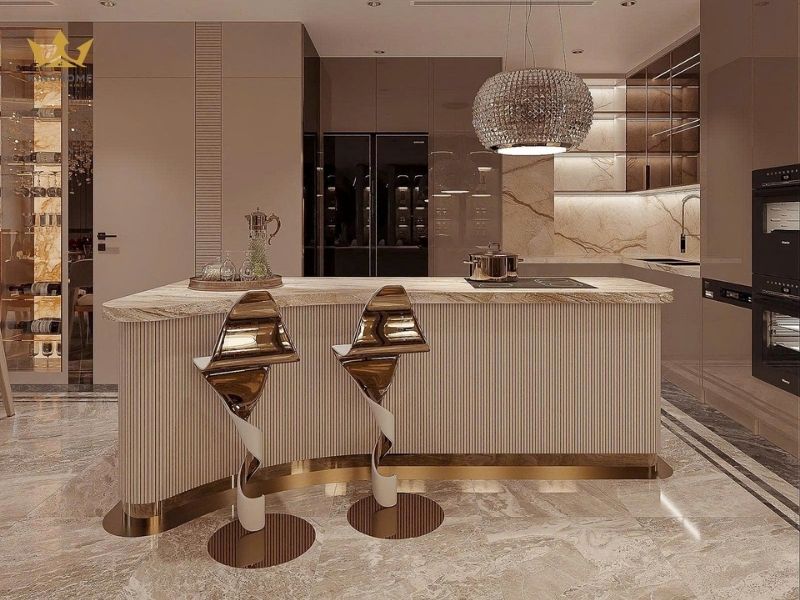 Đảo bếp và quầy bar thiết kế đẹp 