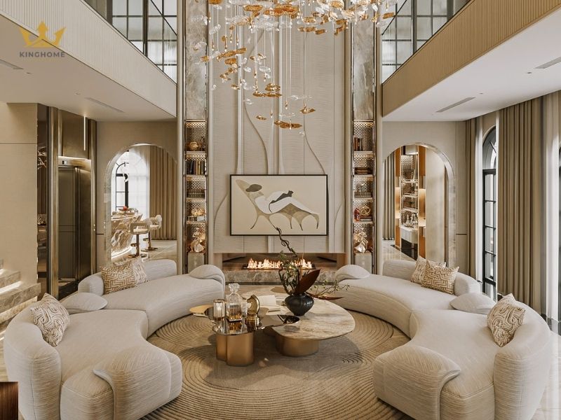 Thi công phòng khách dự án Penthouse