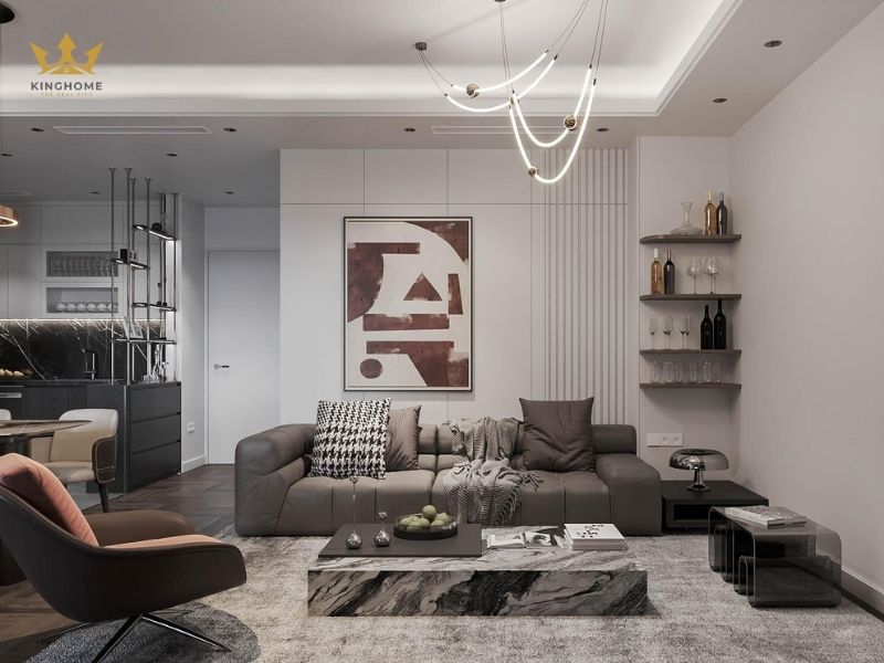 Thi công không gian phòng khách chung cư Vinhomes 