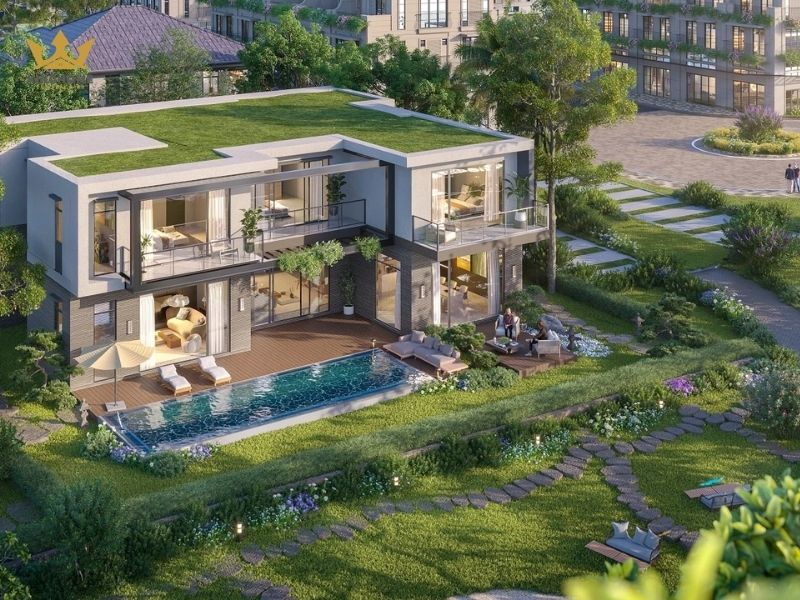 Không gian biệt thự có sân vườn rộng 