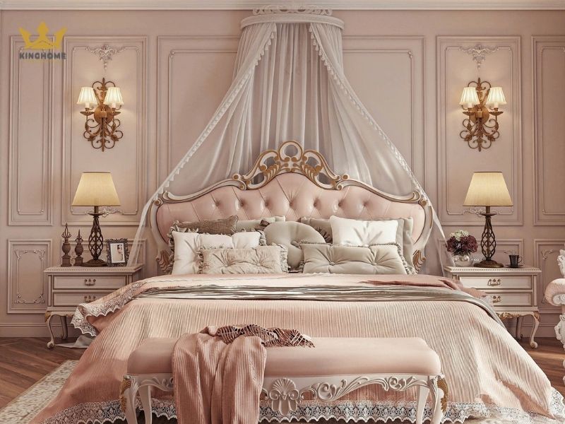 Thi công nội thất phòng ngủ Vinhomes phong cách tân cổ điển 