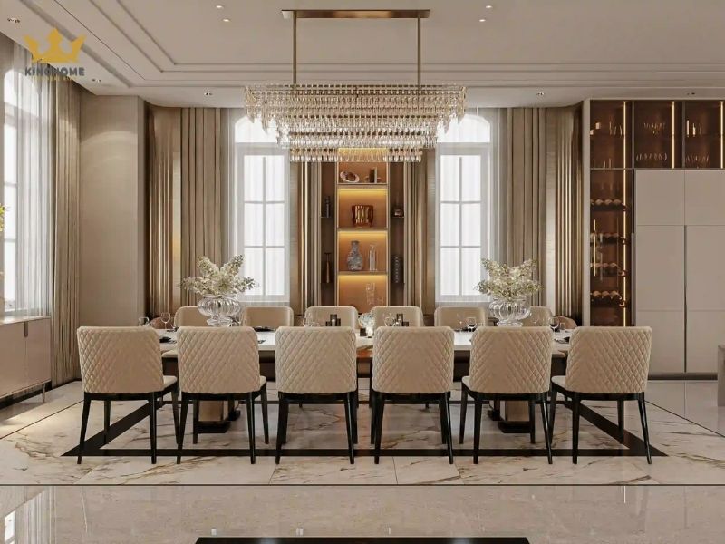 Thiết kế nội thất biệt thự hiện đại phòng ăn 