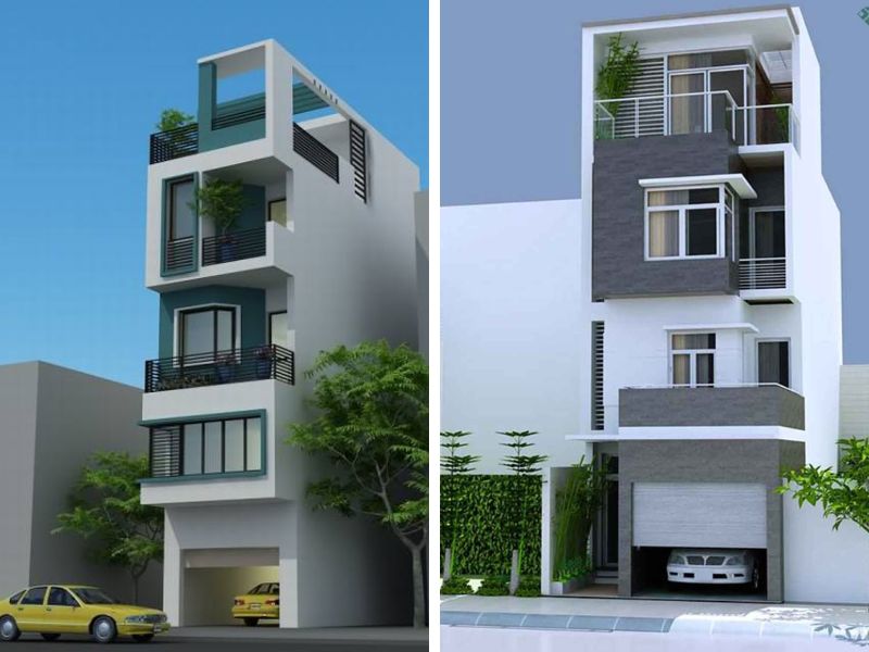 Mẫu nhà 4 tầng có gara ô tô