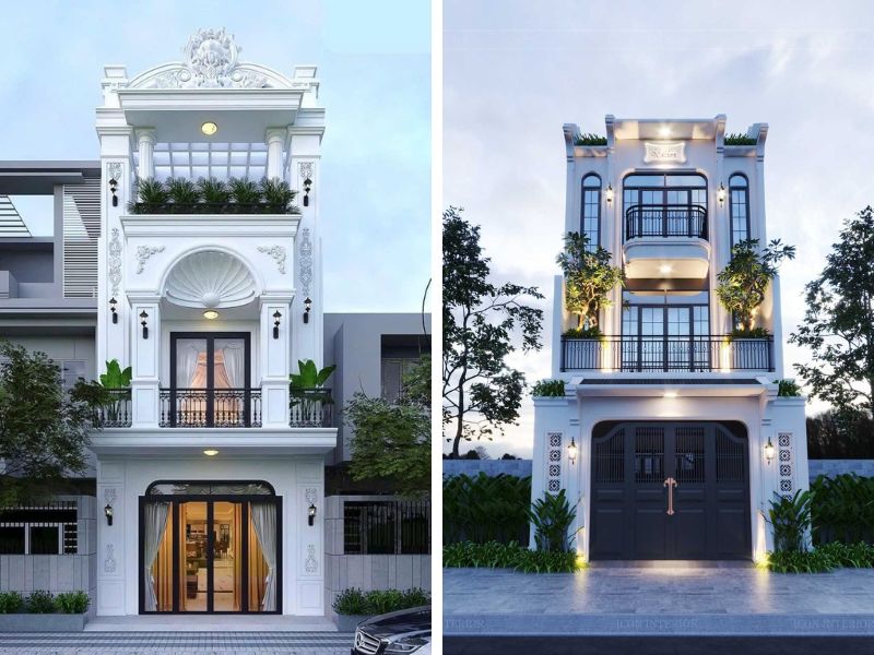 Mẫu nhà phố 6m mặt tiền tân cổ điển